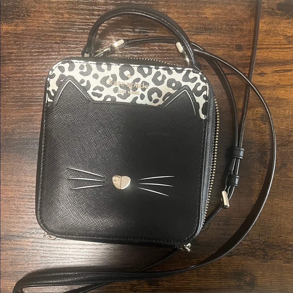 Kate Spade Black and White Cat Crossbody Bag